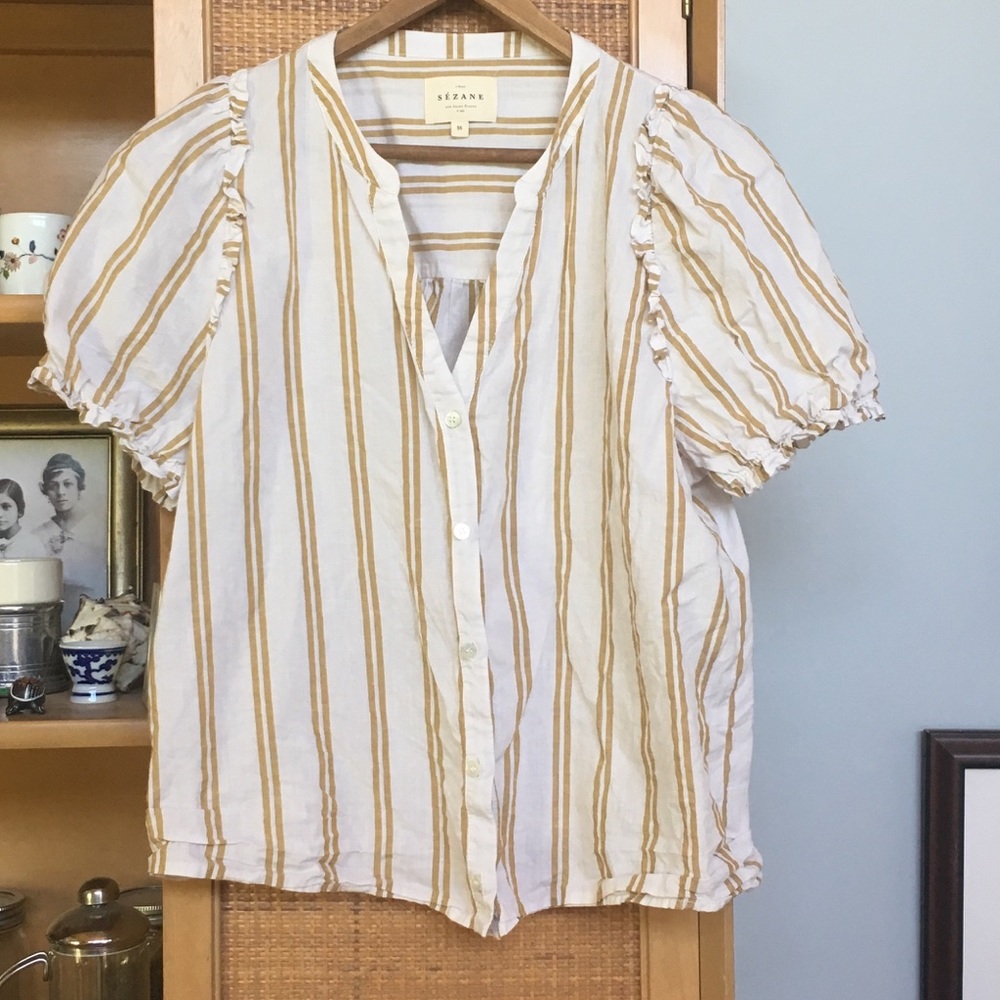 Beautiful cotton linen blend blouse